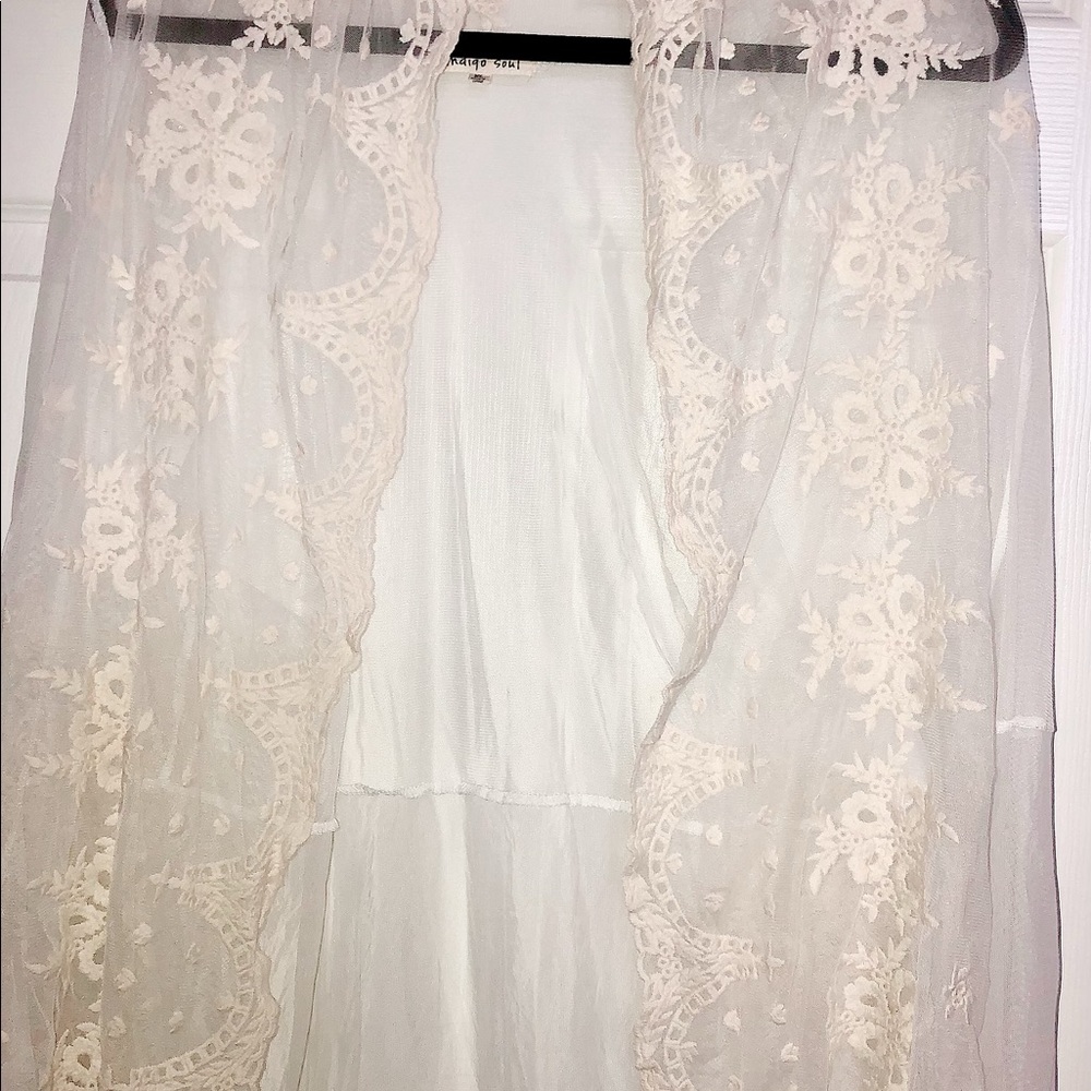 Lace Open Front Blouse